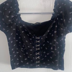 Black midriff shirt